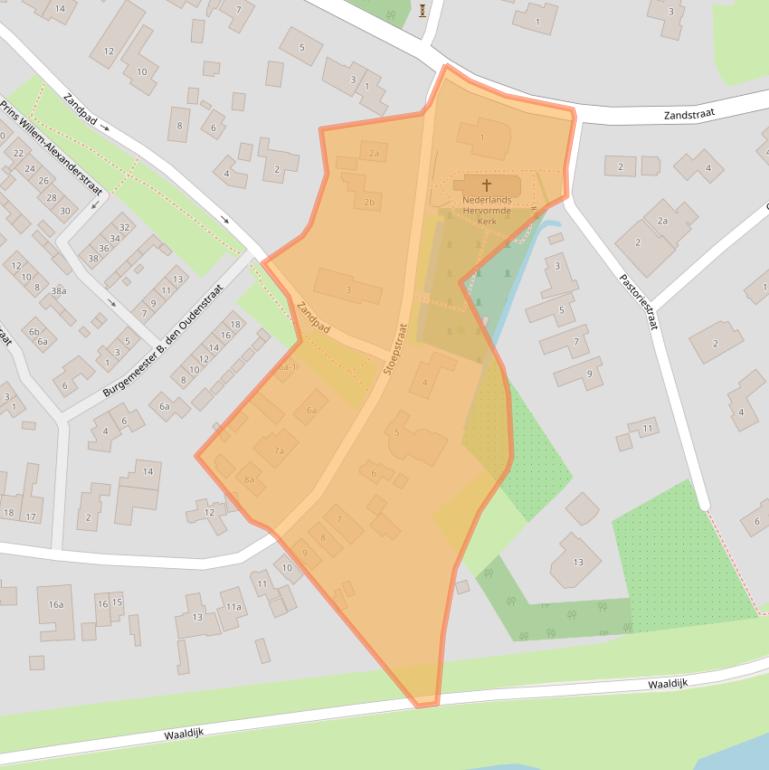 Kaart van postcodegebied 4184CG.