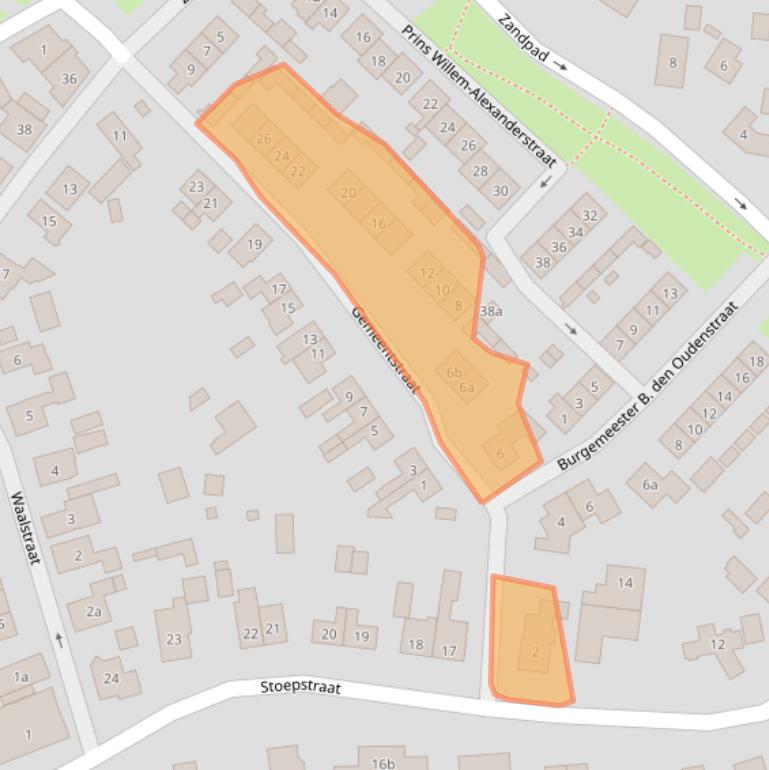 Kaart van postcodegebied 4184CK.