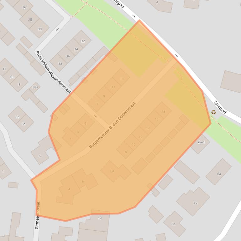 Kaart van postcodegebied 4184CL.