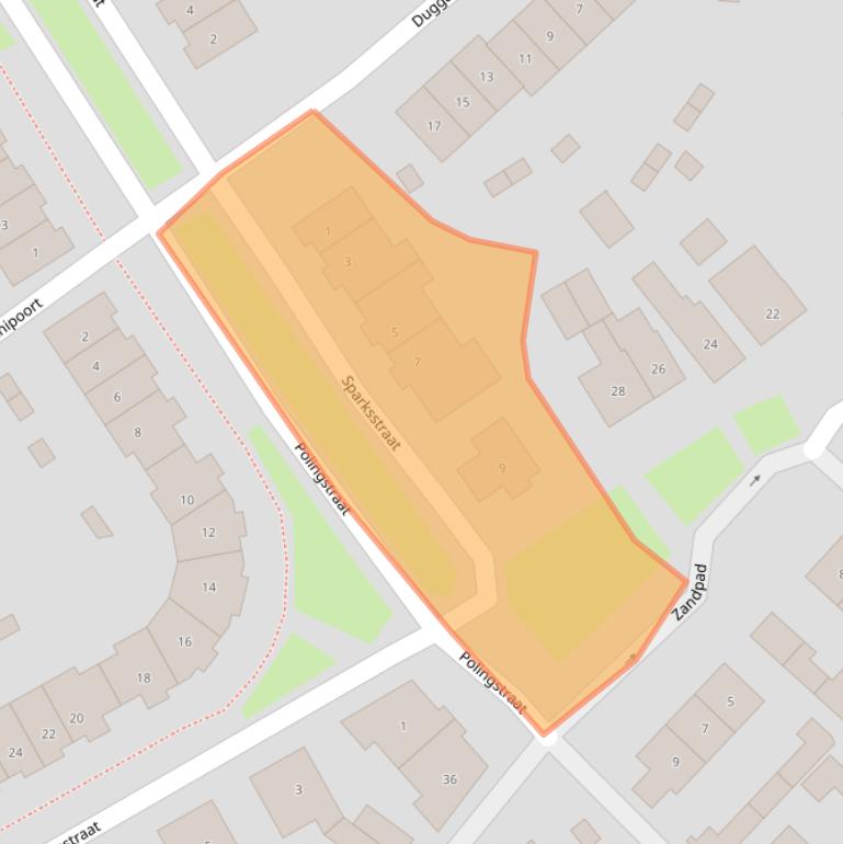 Kaart van postcodegebied 4184DC.