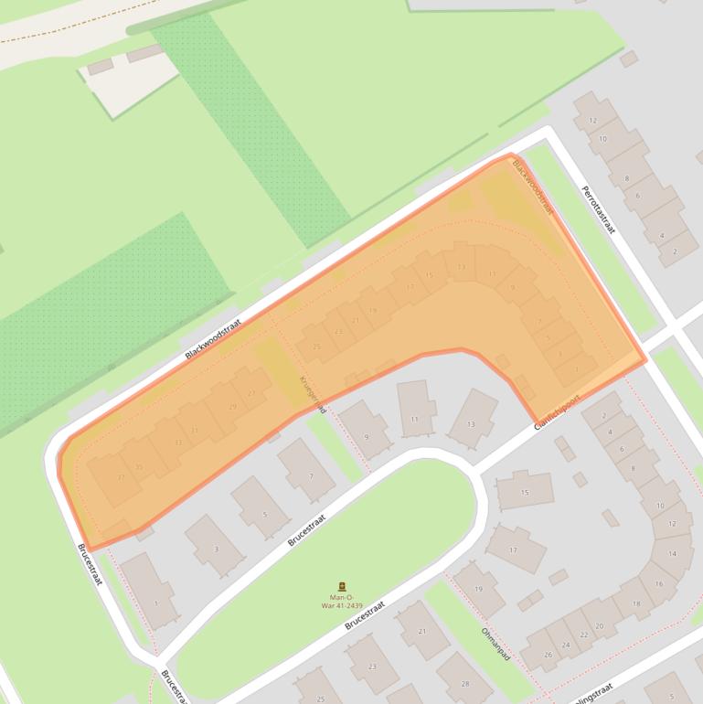 Kaart van postcodegebied 4184DG.