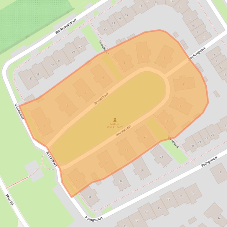 Kaart van postcodegebied 4184DJ.
