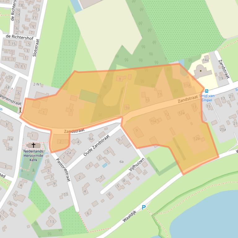 Kaart van postcodegebied 4184ED.