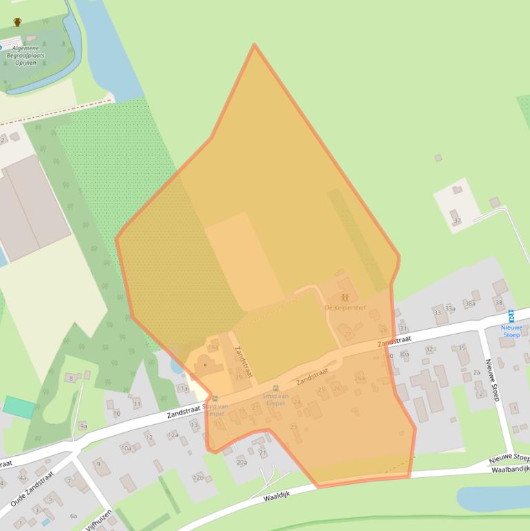 Kaart van postcodegebied 4184EE.