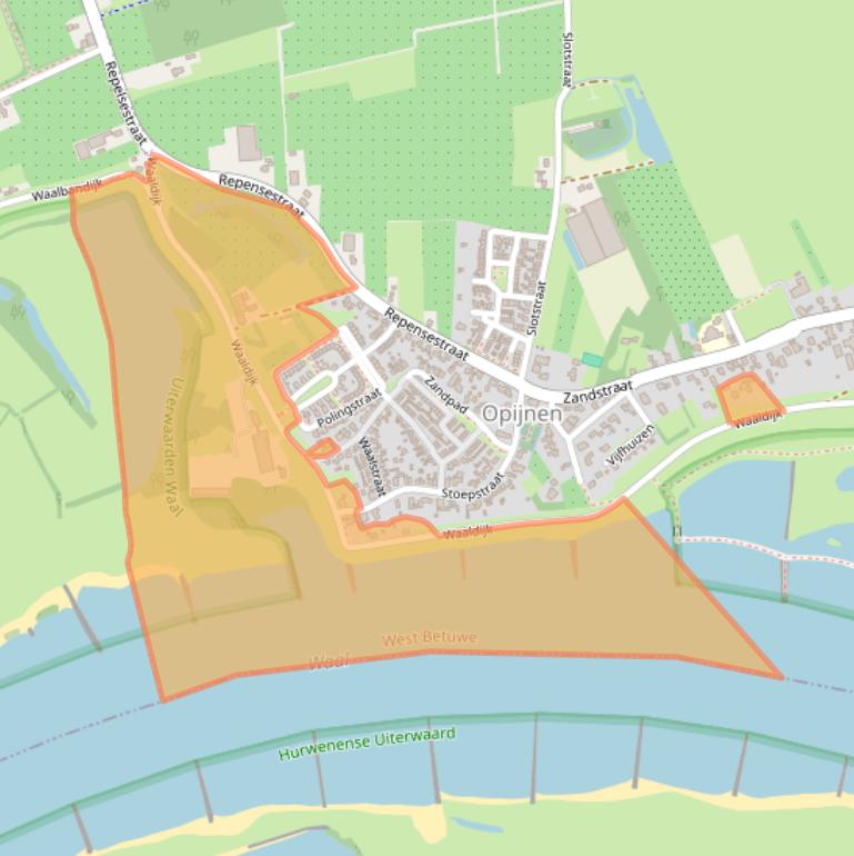 Kaart van postcodegebied 4184EK.