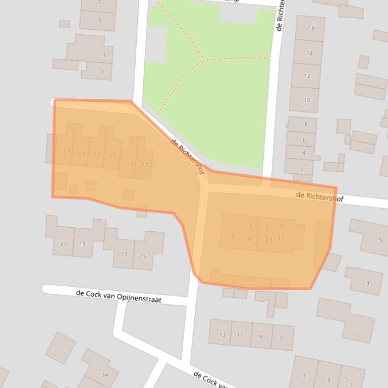 Kaart van postcodegebied 4184EV.