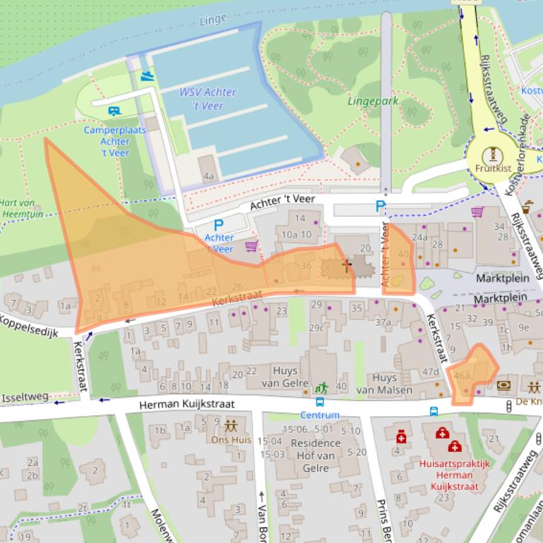 Kaart van postcodegebied 4191AB.