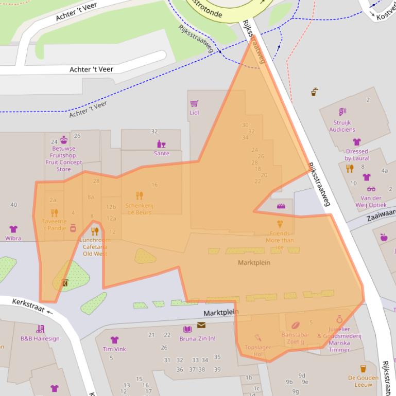 Kaart van postcodegebied 4191AC.