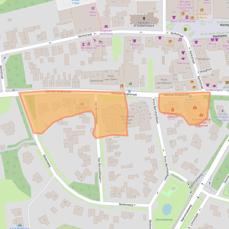 Kaart van postcodegebied 4191AH.