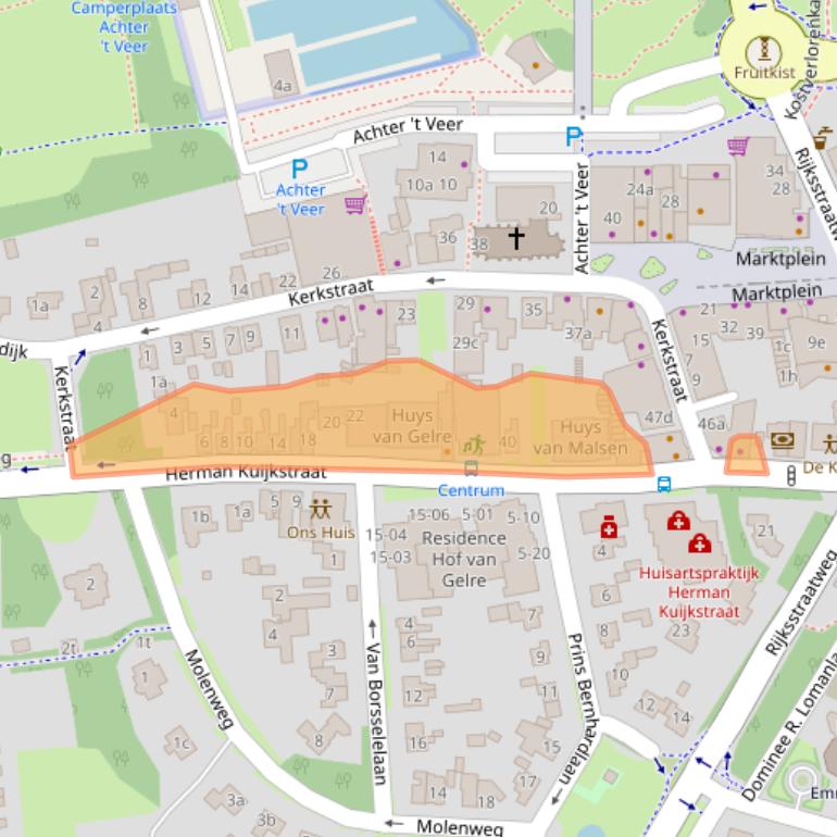 Kaart van postcodegebied 4191AK.