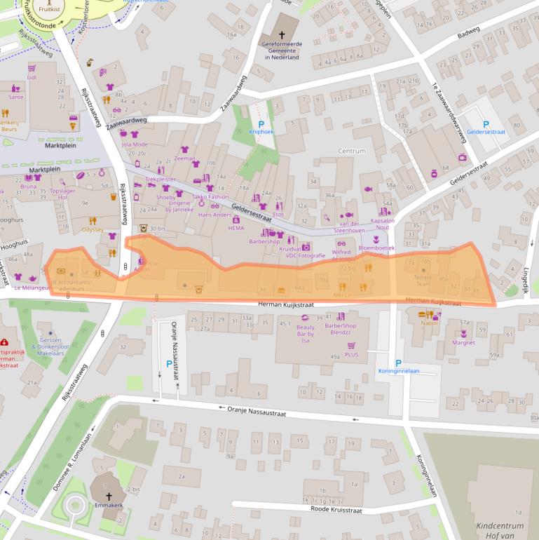 Kaart van postcodegebied 4191AL.