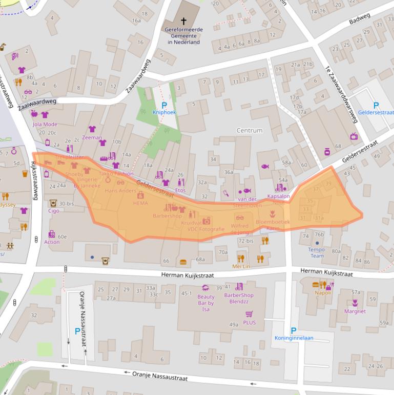 Kaart van postcodegebied 4191BA.