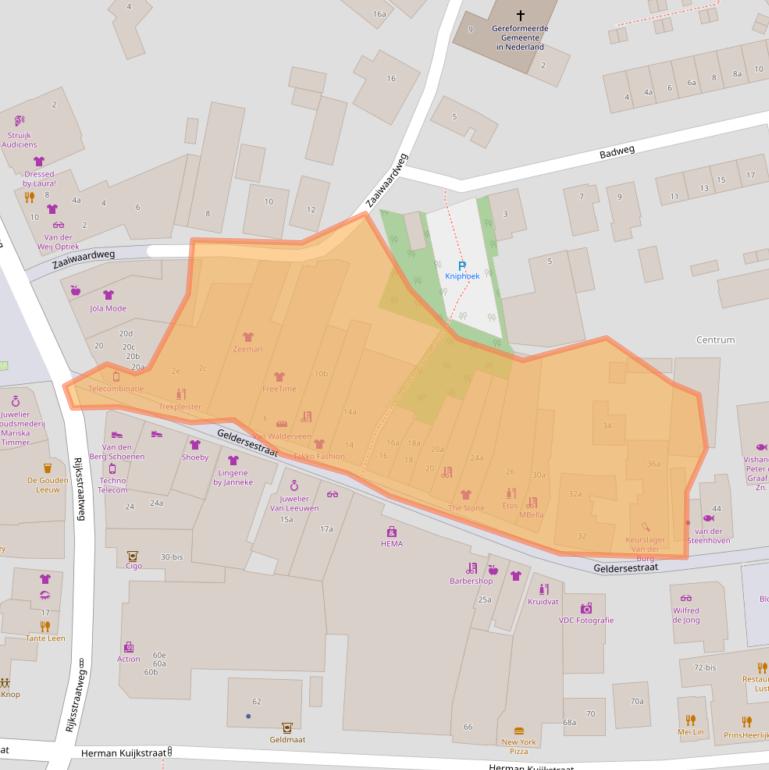 Kaart van postcodegebied 4191BC.
