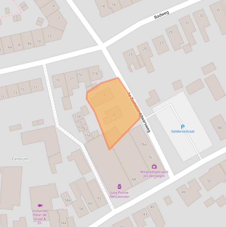 Kaart van postcodegebied 4191BG.