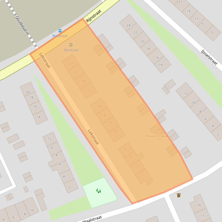 Kaart van postcodegebied 4191BS.