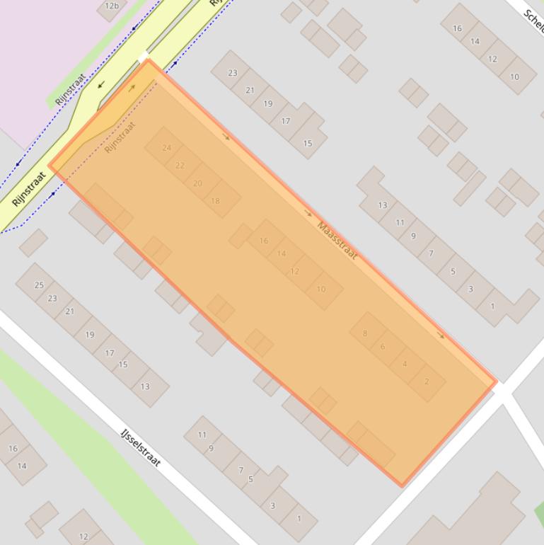 Kaart van postcodegebied 4191BZ.