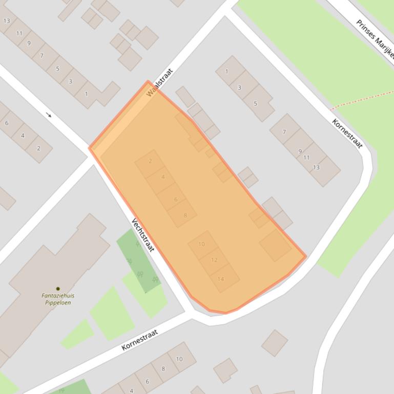 Kaart van postcodegebied 4191CC.