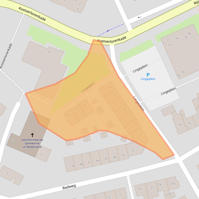 Kaart van postcodegebied 4191CJ.