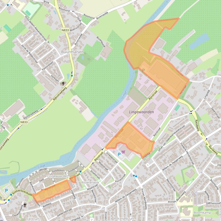 Kaart van postcodegebied 4191CK.