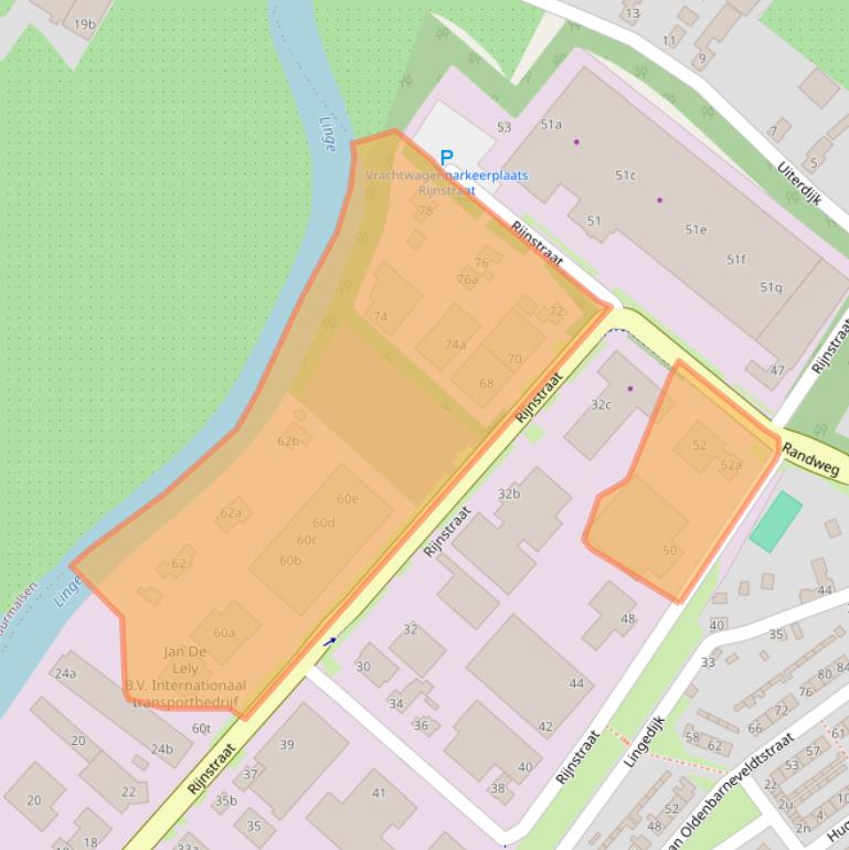 Kaart van postcodegebied 4191CM.