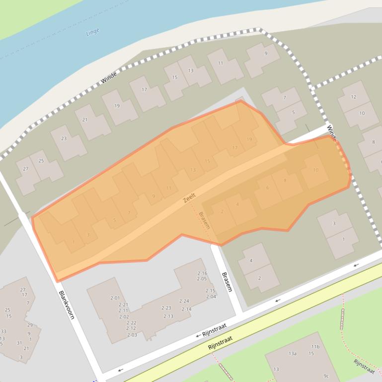 Kaart van postcodegebied 4191CT.