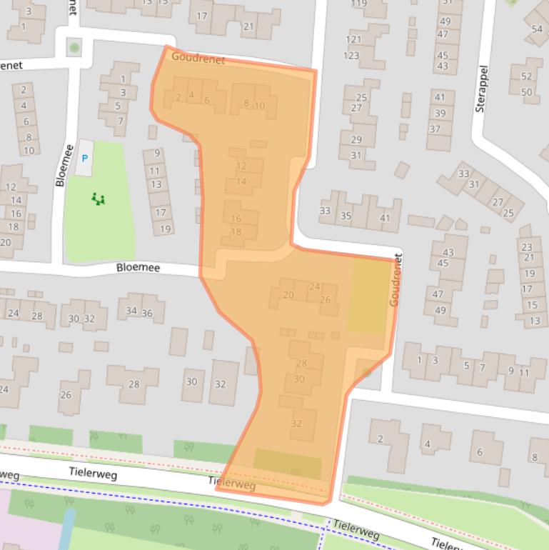 Kaart van postcodegebied 4191DJ.