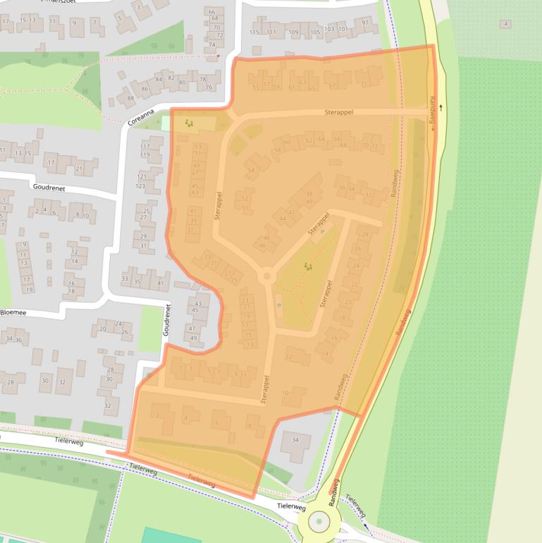 Kaart van postcodegebied 4191DM.