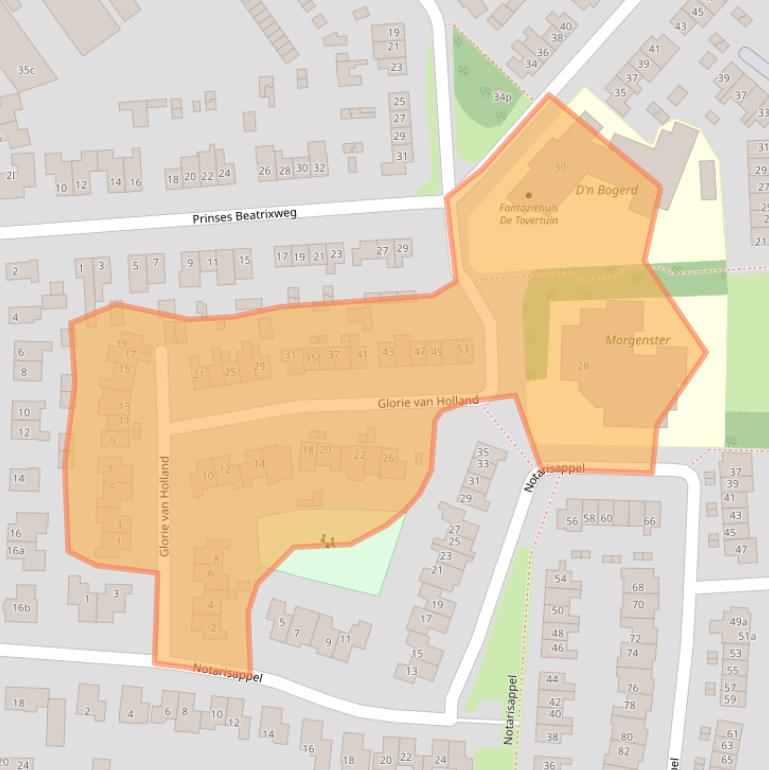 Kaart van postcodegebied 4191DN.