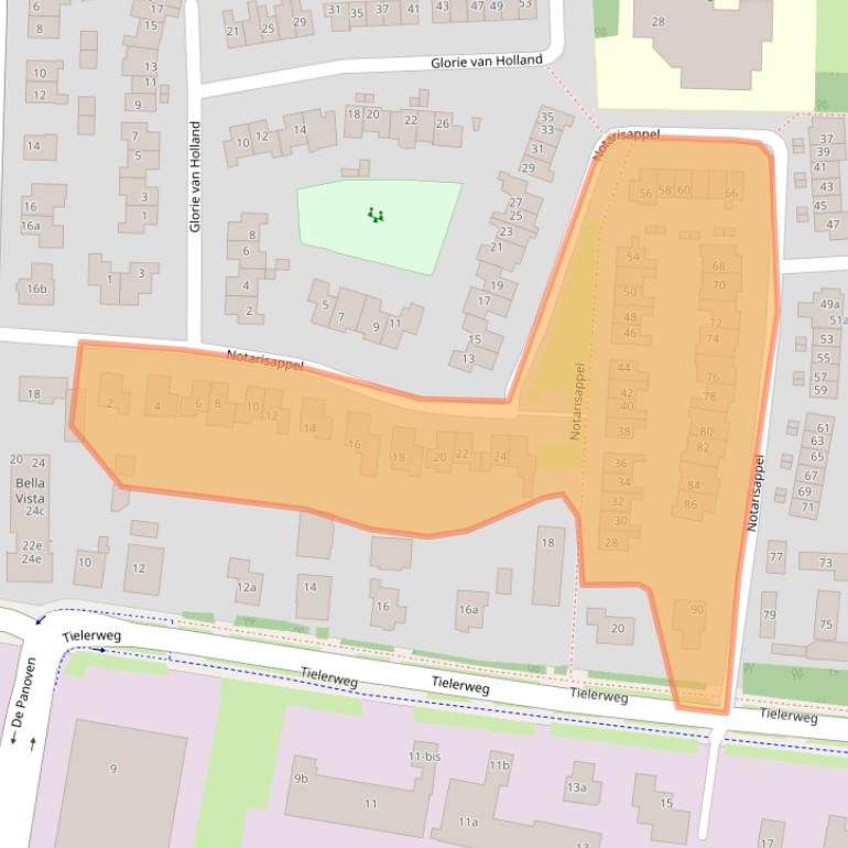 Kaart van postcodegebied 4191DZ.