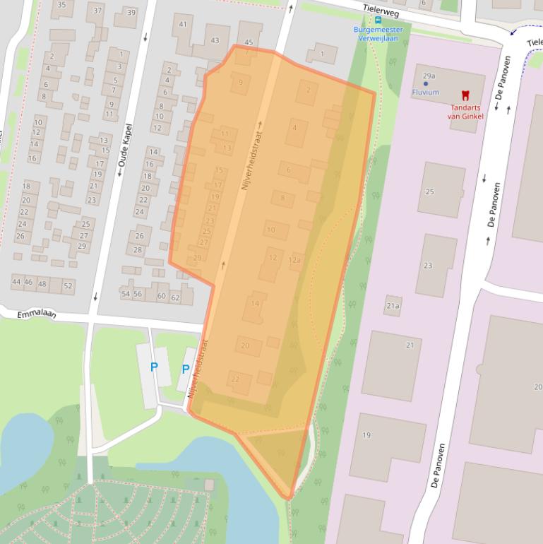 Kaart van postcodegebied 4191EB.