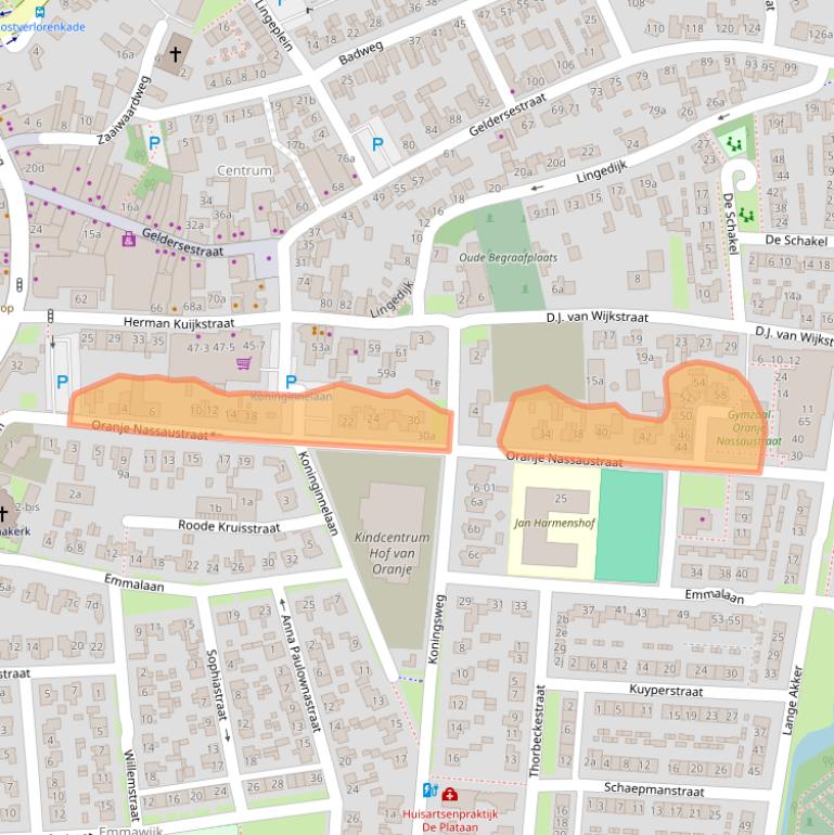 Kaart van postcodegebied 4191ED.