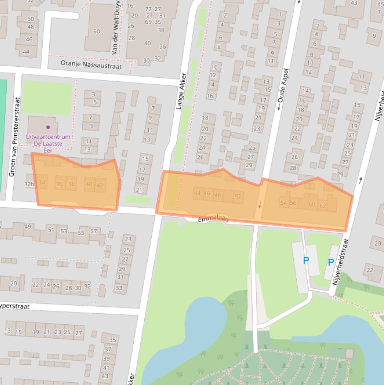 Kaart van postcodegebied 4191EL.