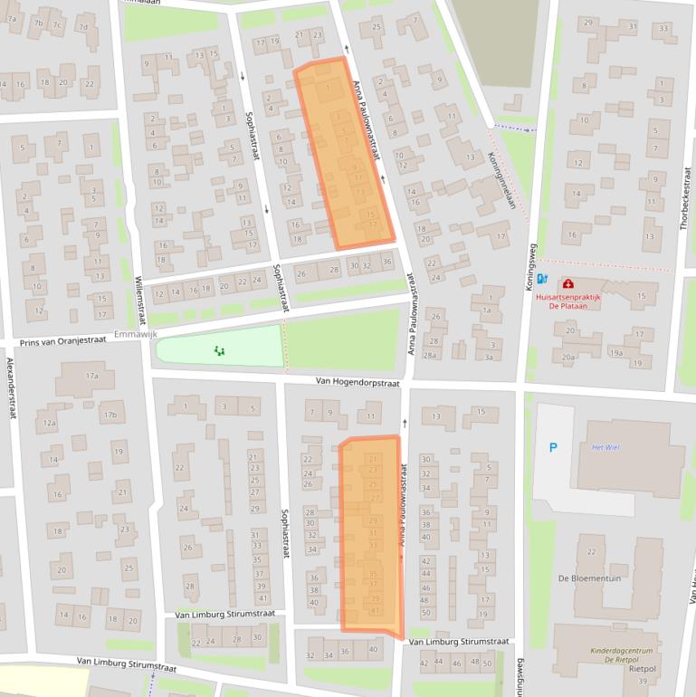 Kaart van postcodegebied 4191GJ.