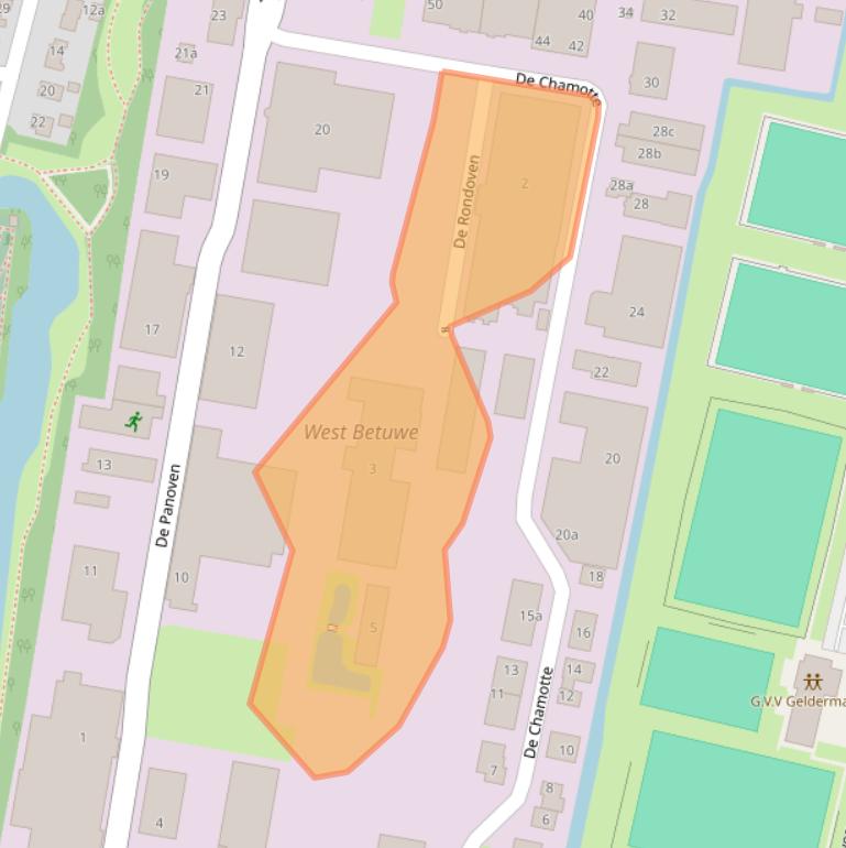 Kaart van postcodegebied 4191GX.