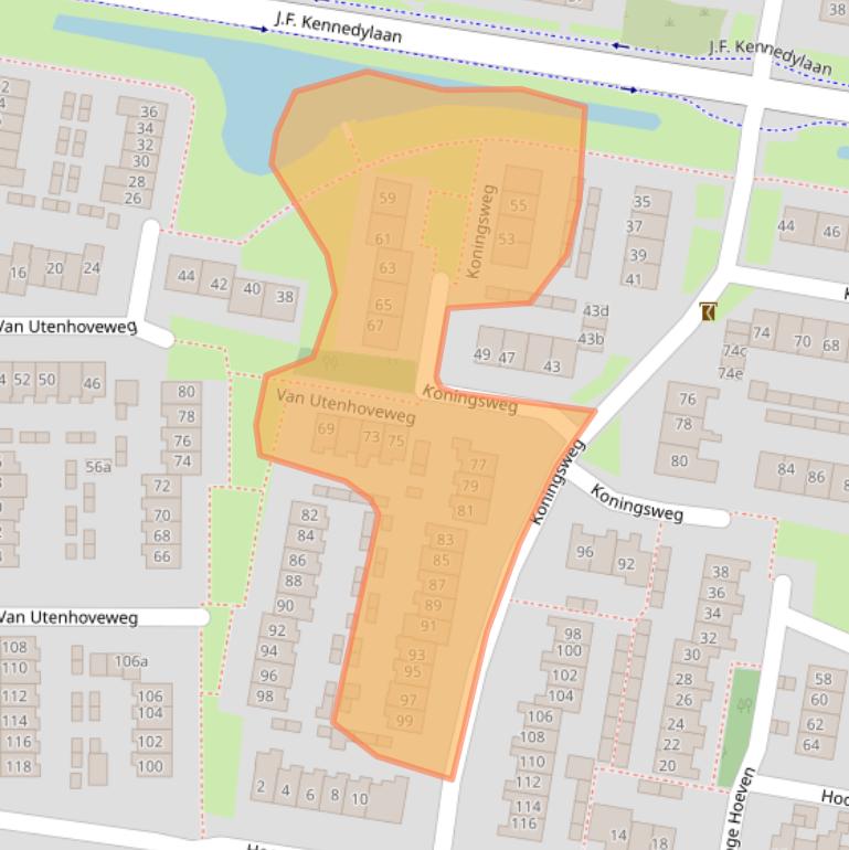 Kaart van postcodegebied 4191HB.