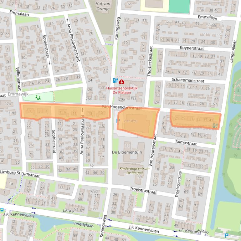 Kaart van postcodegebied 4191HE.