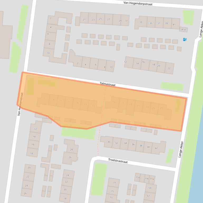 Kaart van postcodegebied 4191HP.