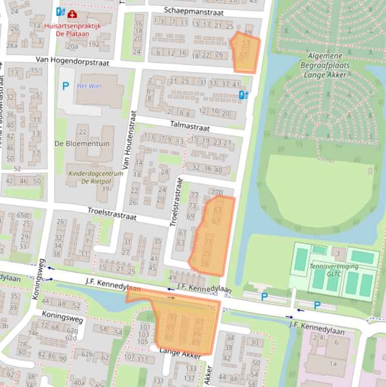 Kaart van postcodegebied 4191JB.