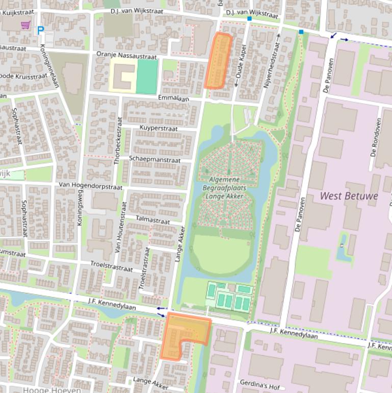 Kaart van postcodegebied 4191JE.