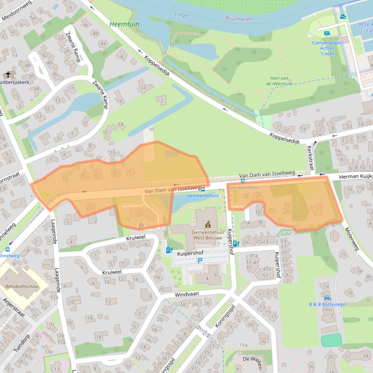 Kaart van postcodegebied 4191KC.