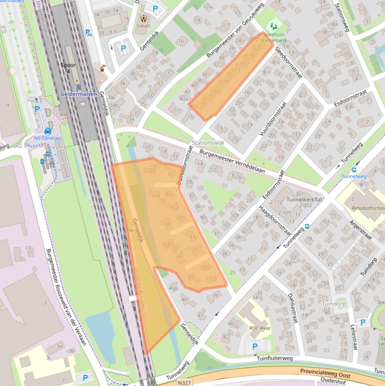 Kaart van postcodegebied 4191KS.