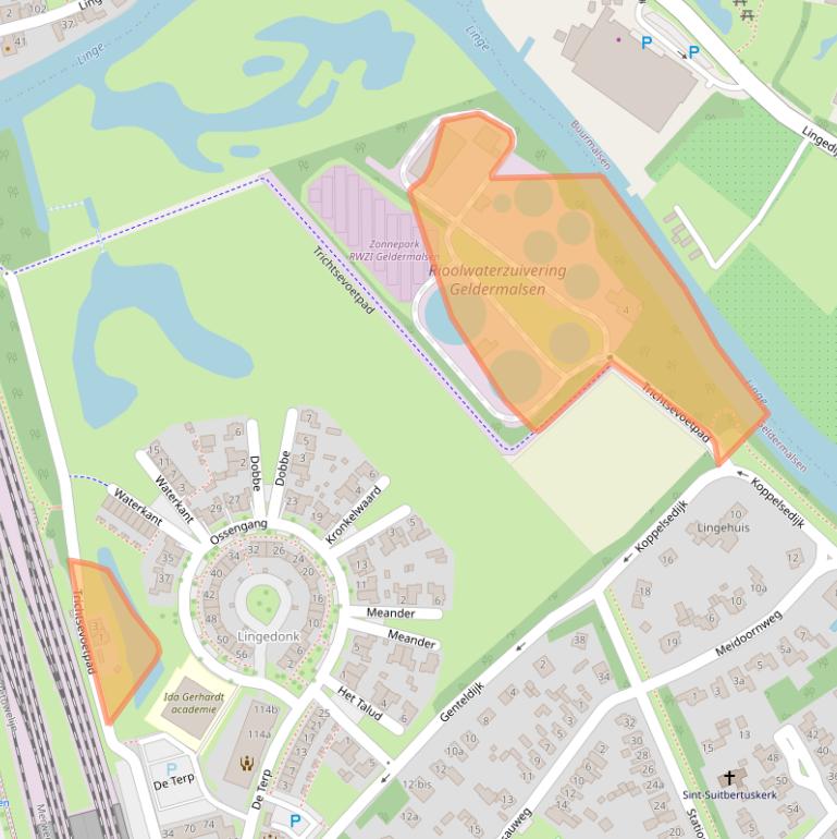 Kaart van postcodegebied 4191LA.