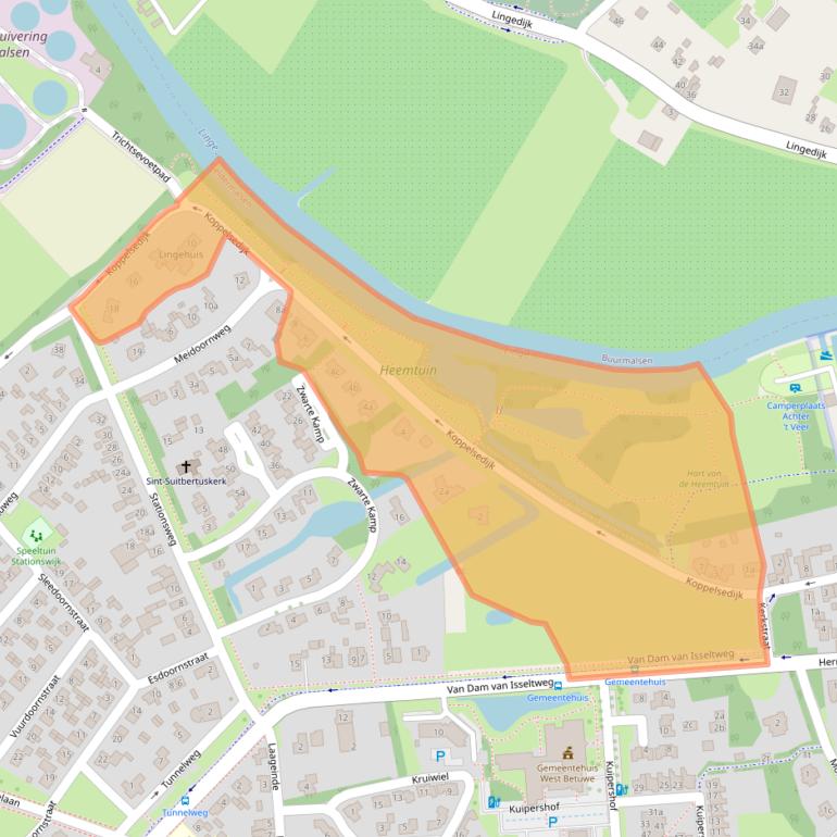 Kaart van postcodegebied 4191LC.