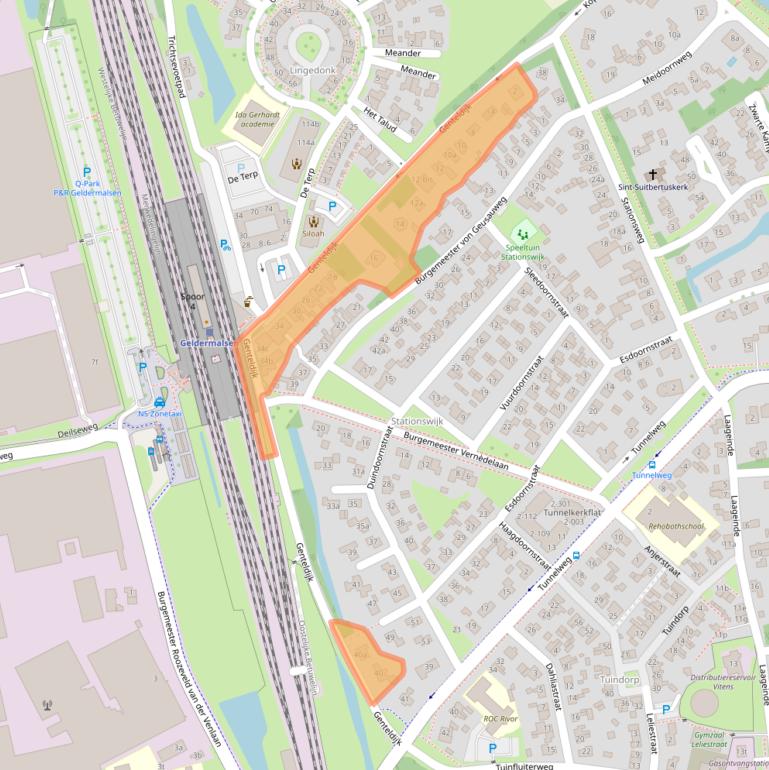 Kaart van postcodegebied 4191LE.