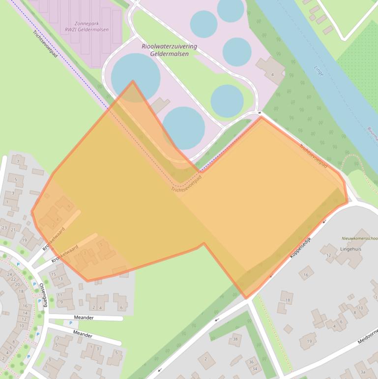 Kaart van postcodegebied 4191LL.