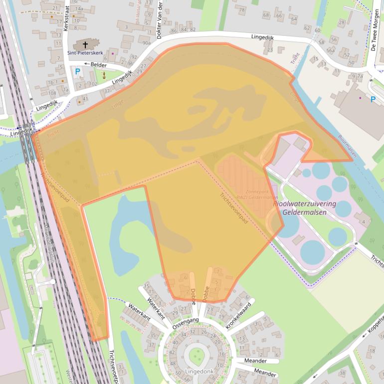 Kaart van postcodegebied 4191LM.