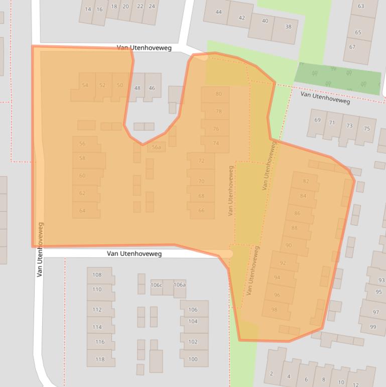 Kaart van postcodegebied 4191MB.