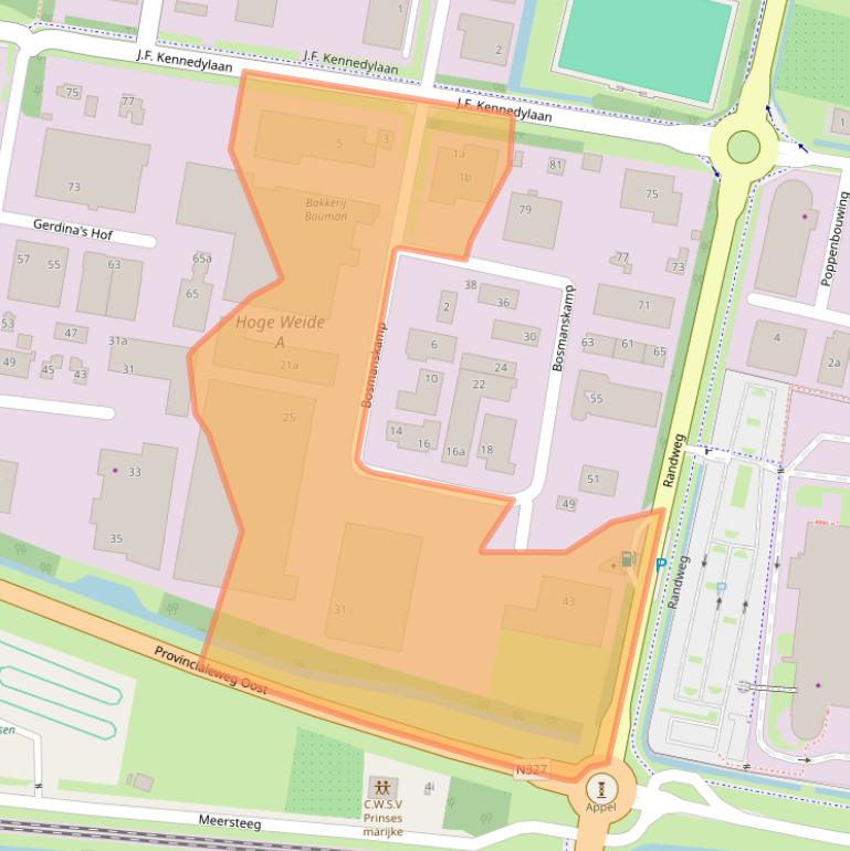 Kaart van postcodegebied 4191MS.