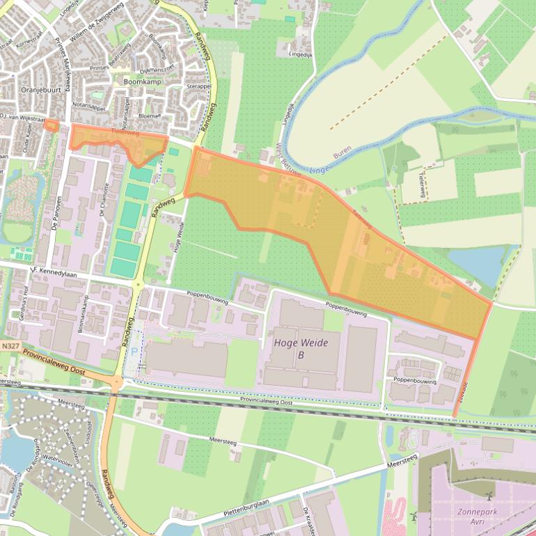 Kaart van postcodegebied 4191NE.