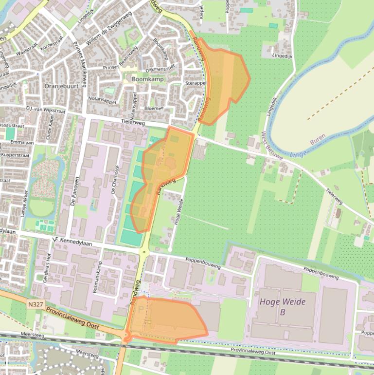 Kaart van postcodegebied 4191NN.